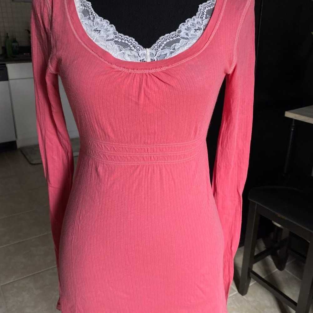 Y2k rare Abercrombie pink babydoll long sleeve to… - image 9