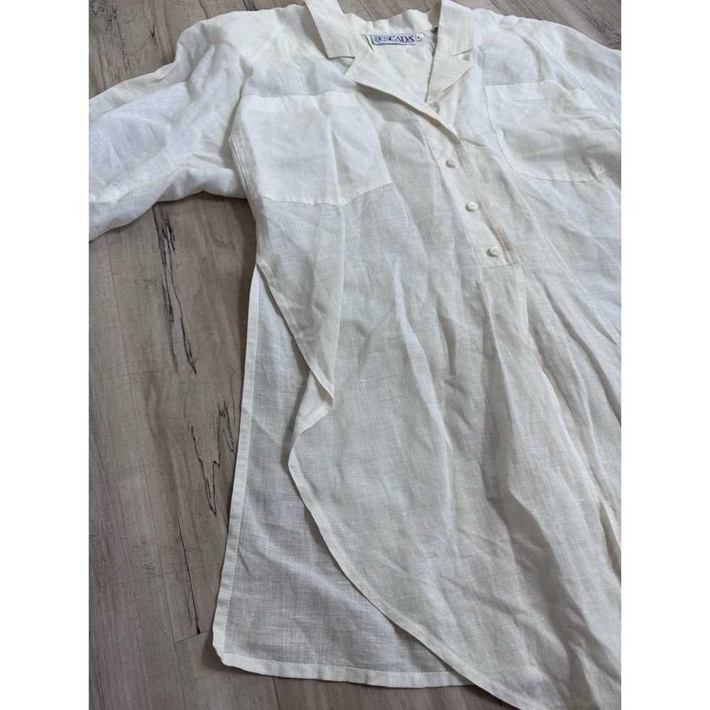 Vintage Escada cream linen blend oversized tunic … - image 5