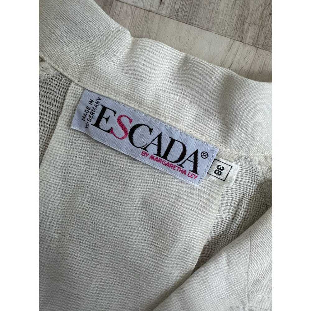 Vintage Escada cream linen blend oversized tunic … - image 6