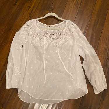 Rebecca Taylor White Embroidered Blouse
