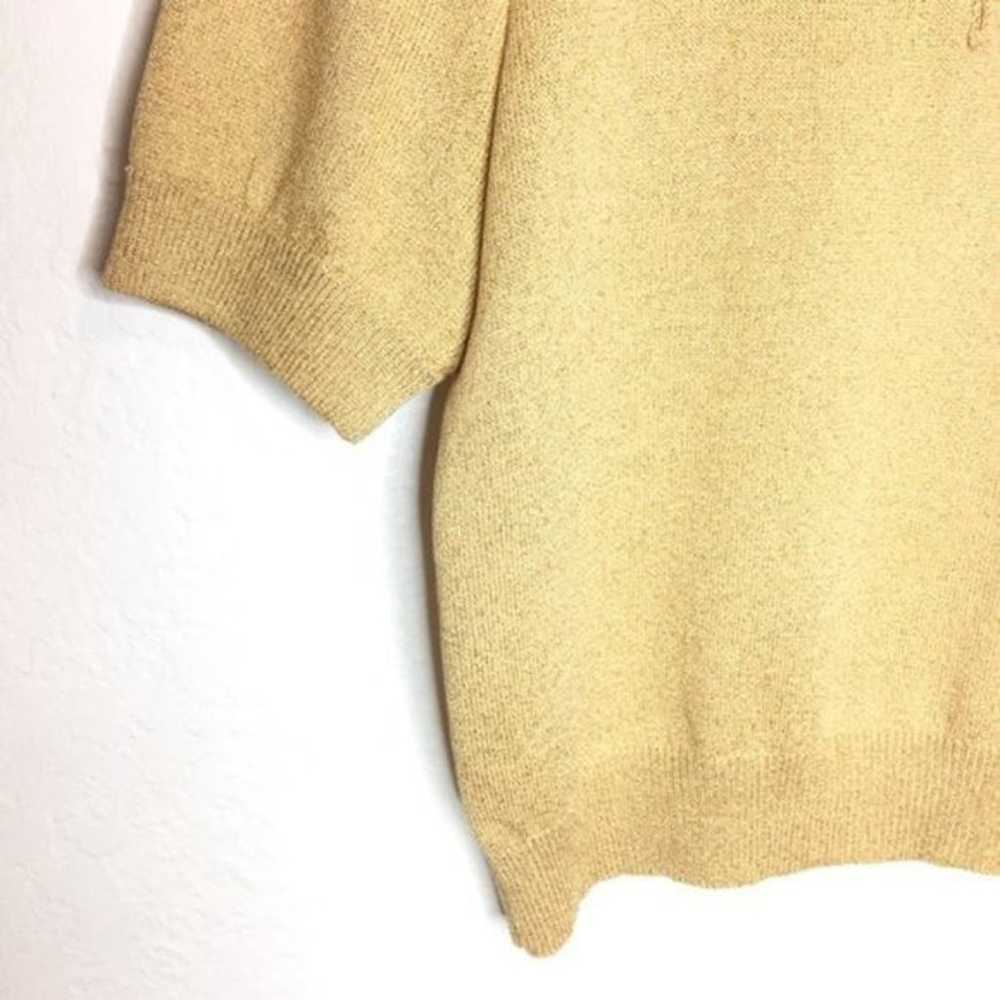 ST JOHN Basics Gold Shimmer SS knit top - image 6