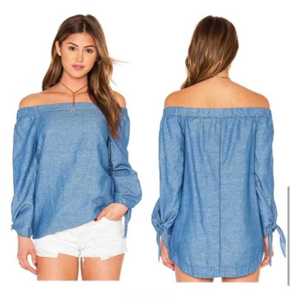 FREE PEOPLE CHAMBRAY TOP LARGE - image 4