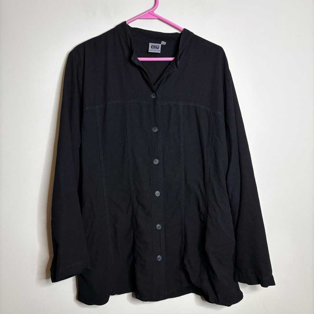 Johnny Was Collection Black 3/4 Sleeve Blouse wit… - image 3
