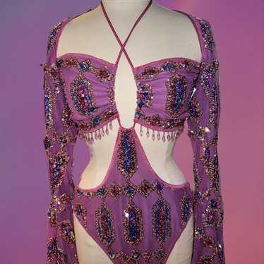 RAGEKAGE bodysuit with matching bell sleeve shrug - image 1