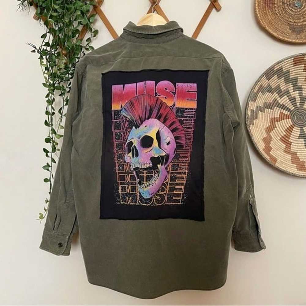 Upcycled Muse Army Shirt Jacket - image 1