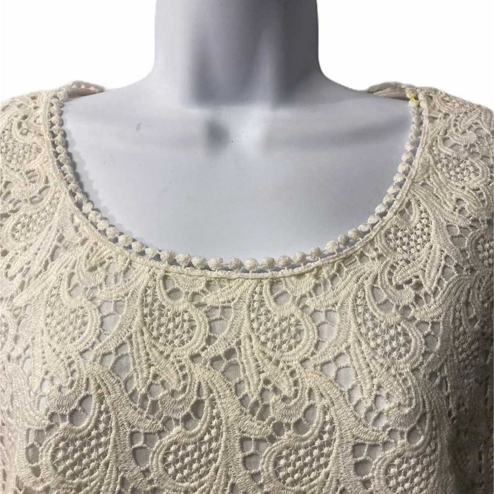 Talbots Blossoms women  lace Blouse - image 5