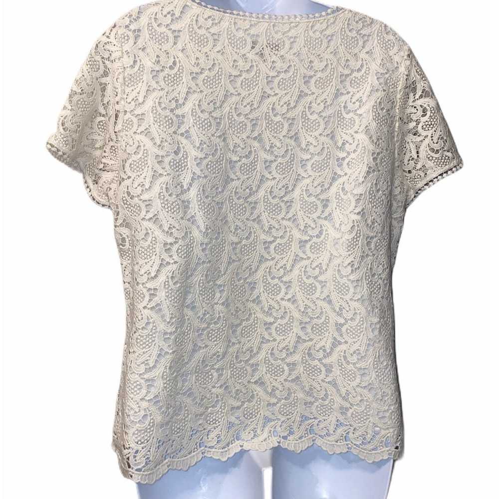 Talbots Blossoms women  lace Blouse - image 8