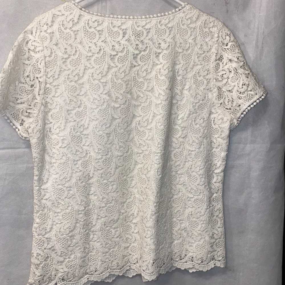 Talbots Blossoms women  lace Blouse - image 9