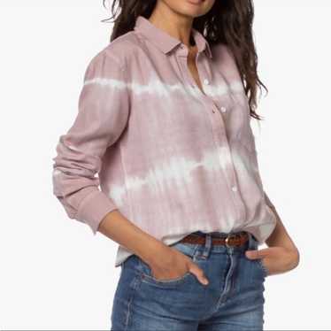 Rails Ingrid Button Front Shirt Raw Hem Tie Dye - image 1