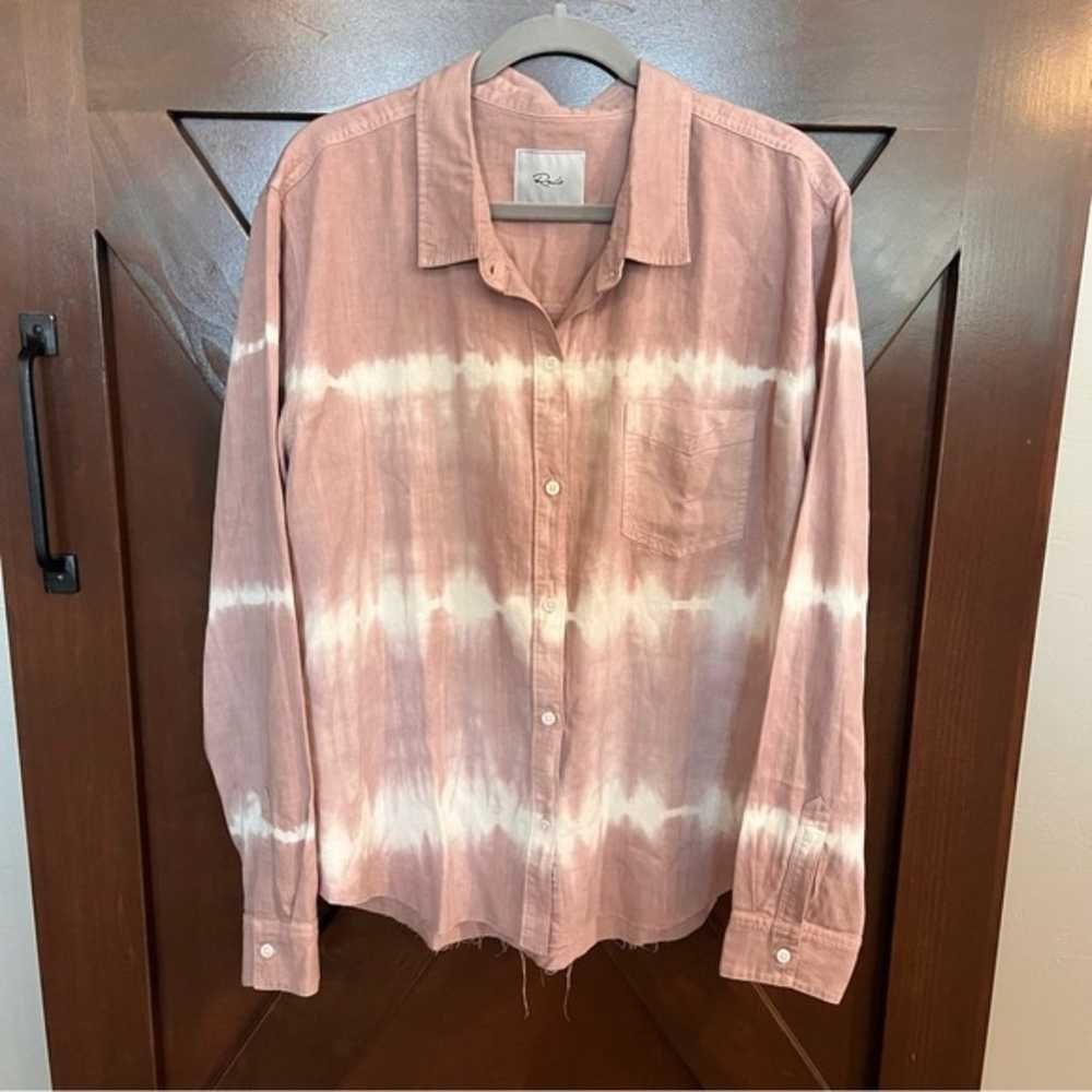 Rails Ingrid Button Front Shirt Raw Hem Tie Dye - image 9