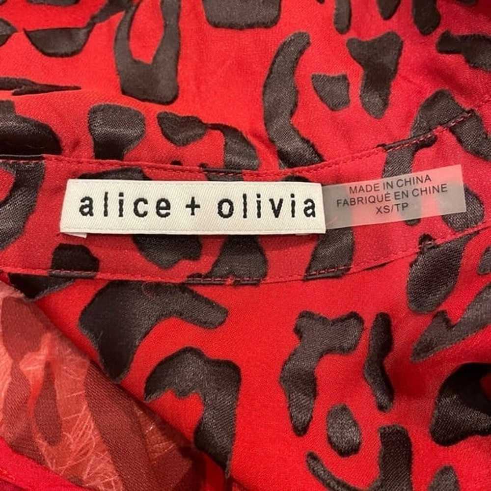 Alice + Olivia Willa Placket Print Blouse Leopard - image 5