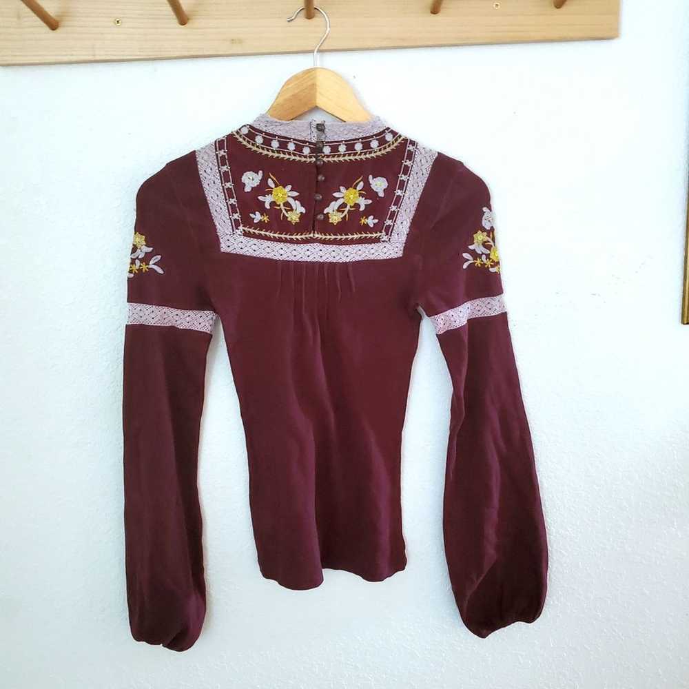 RARE Free People embroidered top xs - image 4