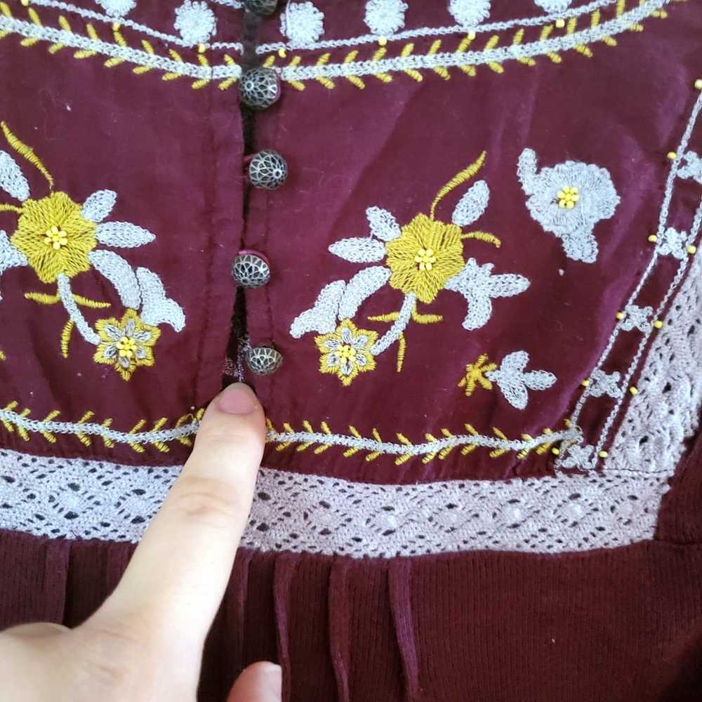 RARE Free People embroidered top xs - image 6
