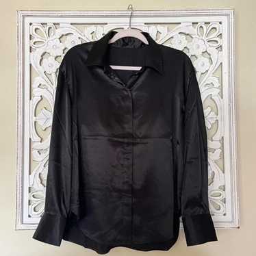 DAILY DRILLS SILKY BUTTON DOWN BLACK - image 1