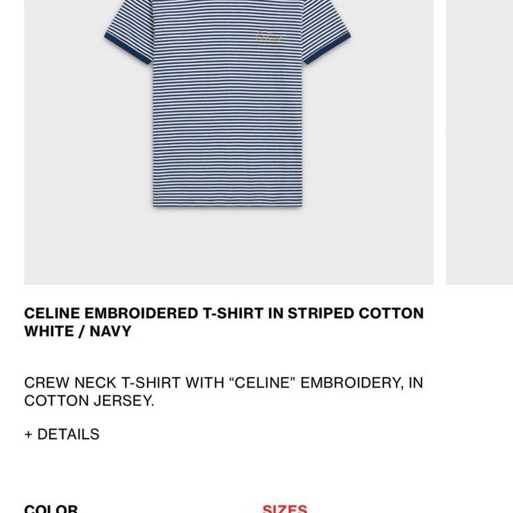 CELINE EMBROIDERED T-SHIRT IN STRIPED COTTON - image 5