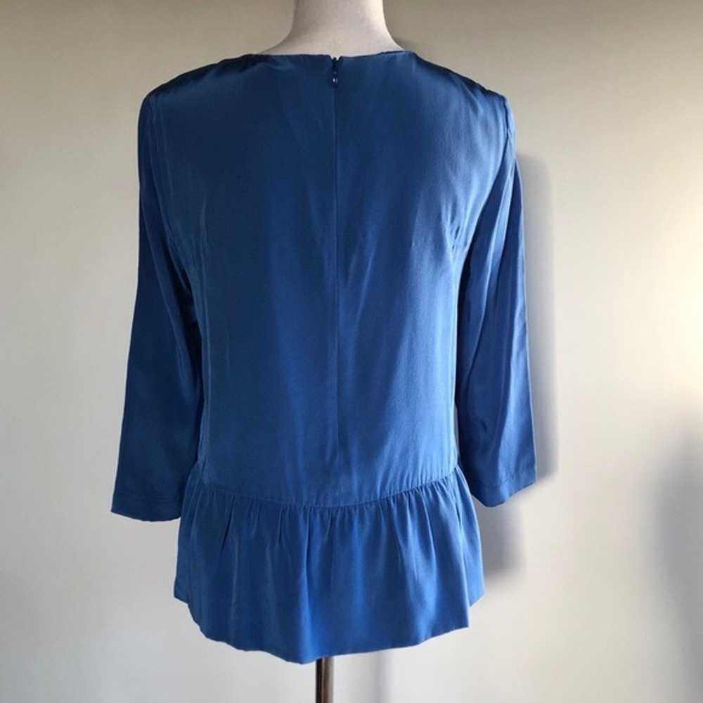 Tibi Silk Peplum Top - sz 4 - image 2