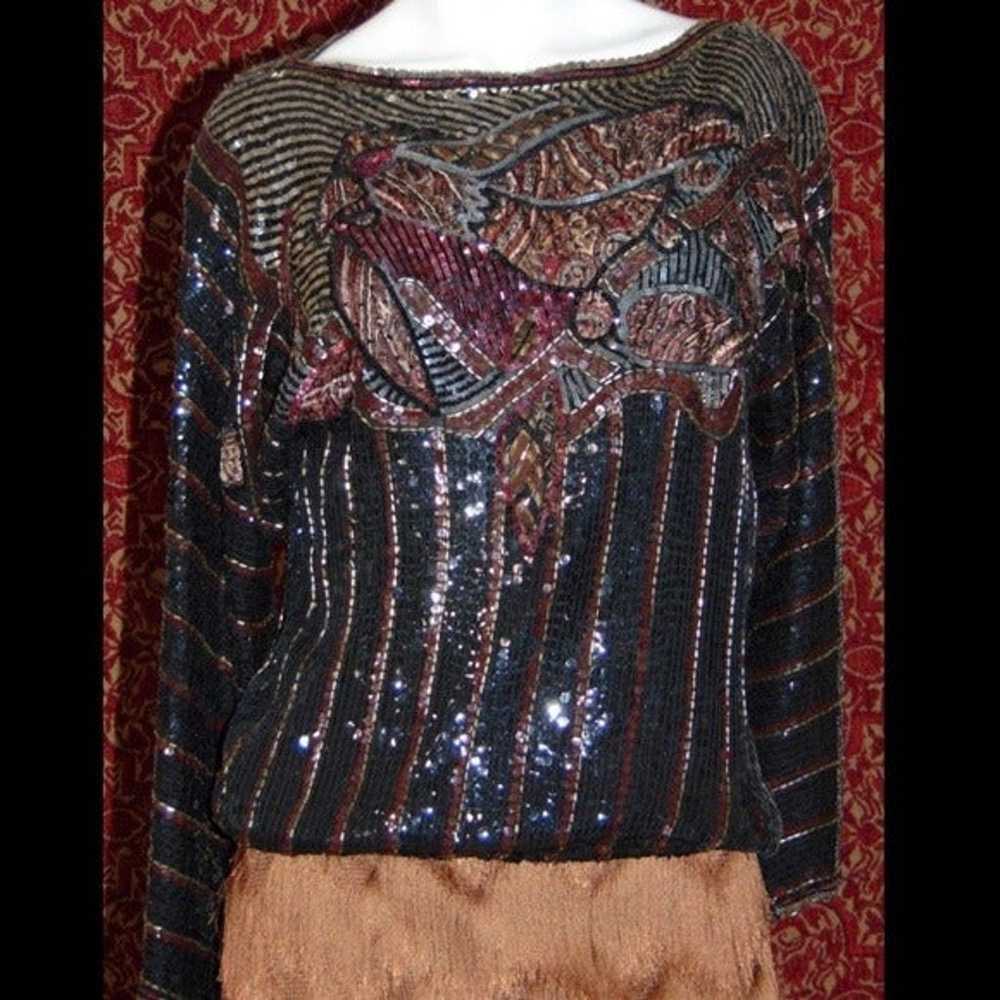 ▪JUDITH ANN CREATIONS INC Sequin blouse S - image 2