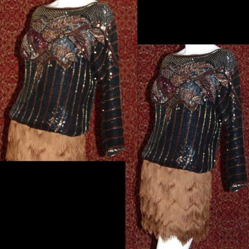 ▪JUDITH ANN CREATIONS INC Sequin blouse S - image 4