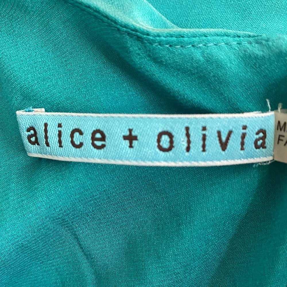 Alice + Olivia Silk Ruched One Shoulder Blouse Si… - image 3