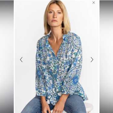 Johnny Was WILLOW BLUE RUFFLED FIELD BLOUSE - image 1