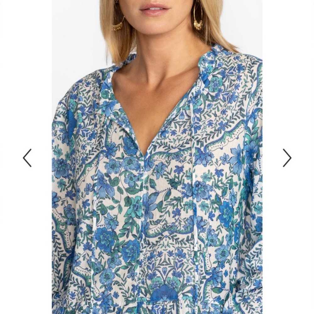 Johnny Was WILLOW BLUE RUFFLED FIELD BLOUSE - image 2