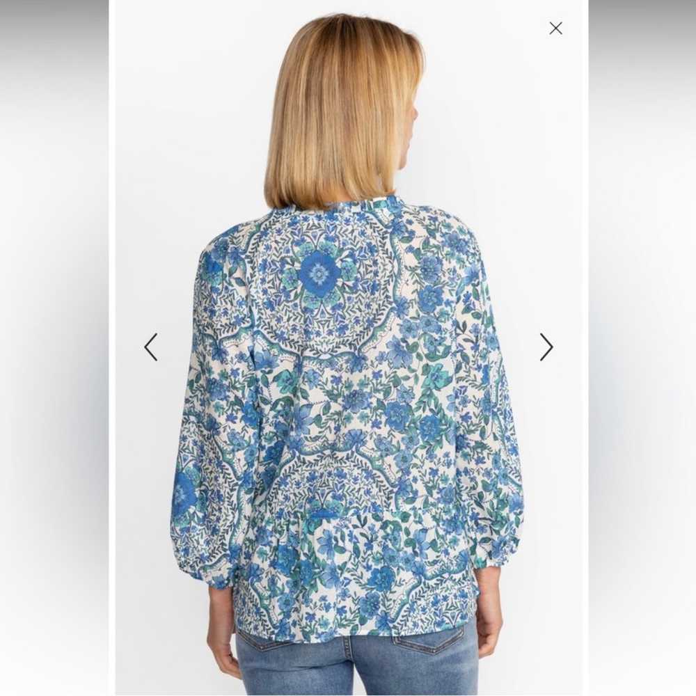 Johnny Was WILLOW BLUE RUFFLED FIELD BLOUSE - image 3