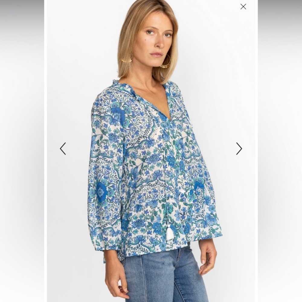 Johnny Was WILLOW BLUE RUFFLED FIELD BLOUSE - image 5