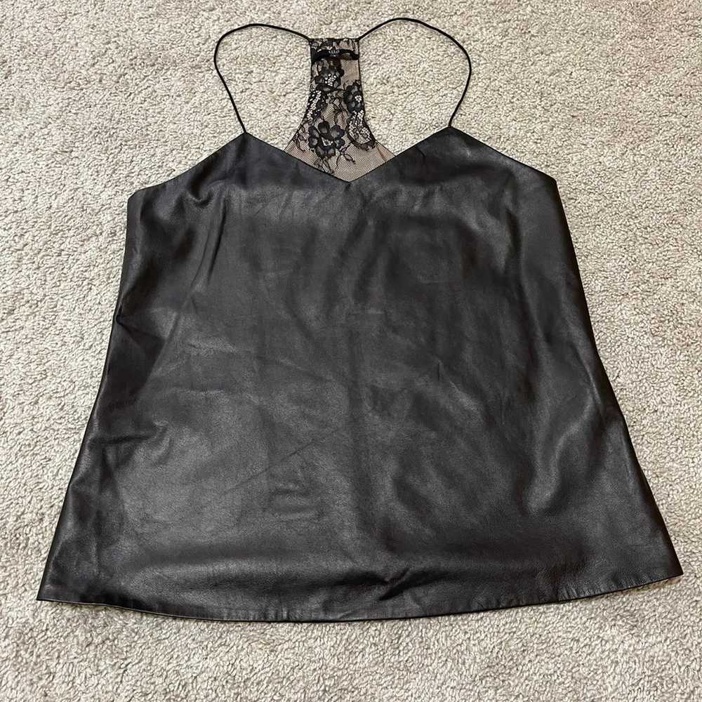 Tibi Leather Front Camisole in Black - image 1