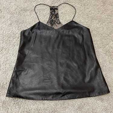 Tibi Leather Front Camisole in Black - image 1