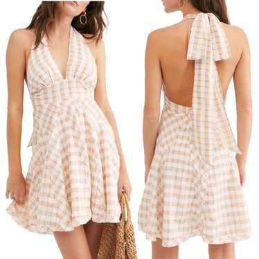 Free people do the twist halter gingham