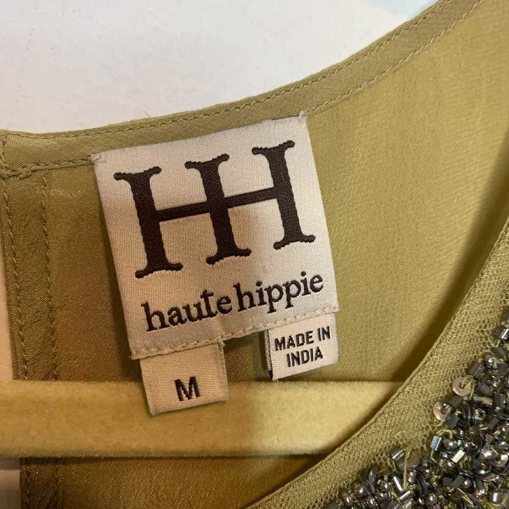 HAUTE HIPPIE embellished silk blouse illusion nec… - image 7