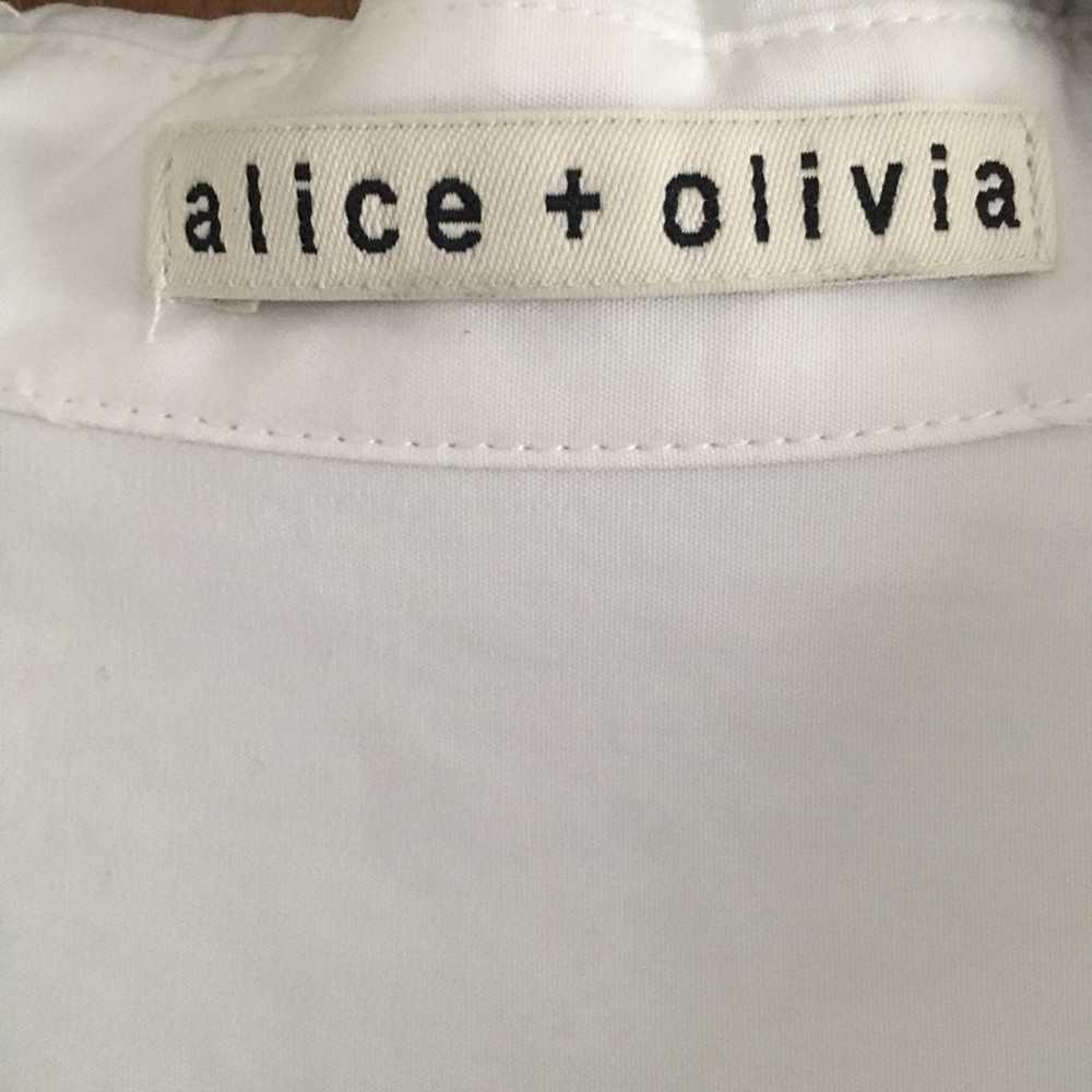 Alice + Olivia White Rhinestone Shirt Dr - image 6