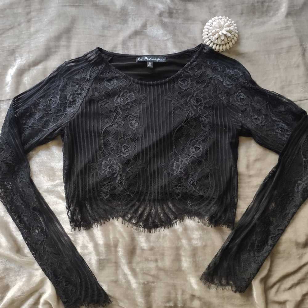 For Love and Lemons Lace Black Crop Top - image 1