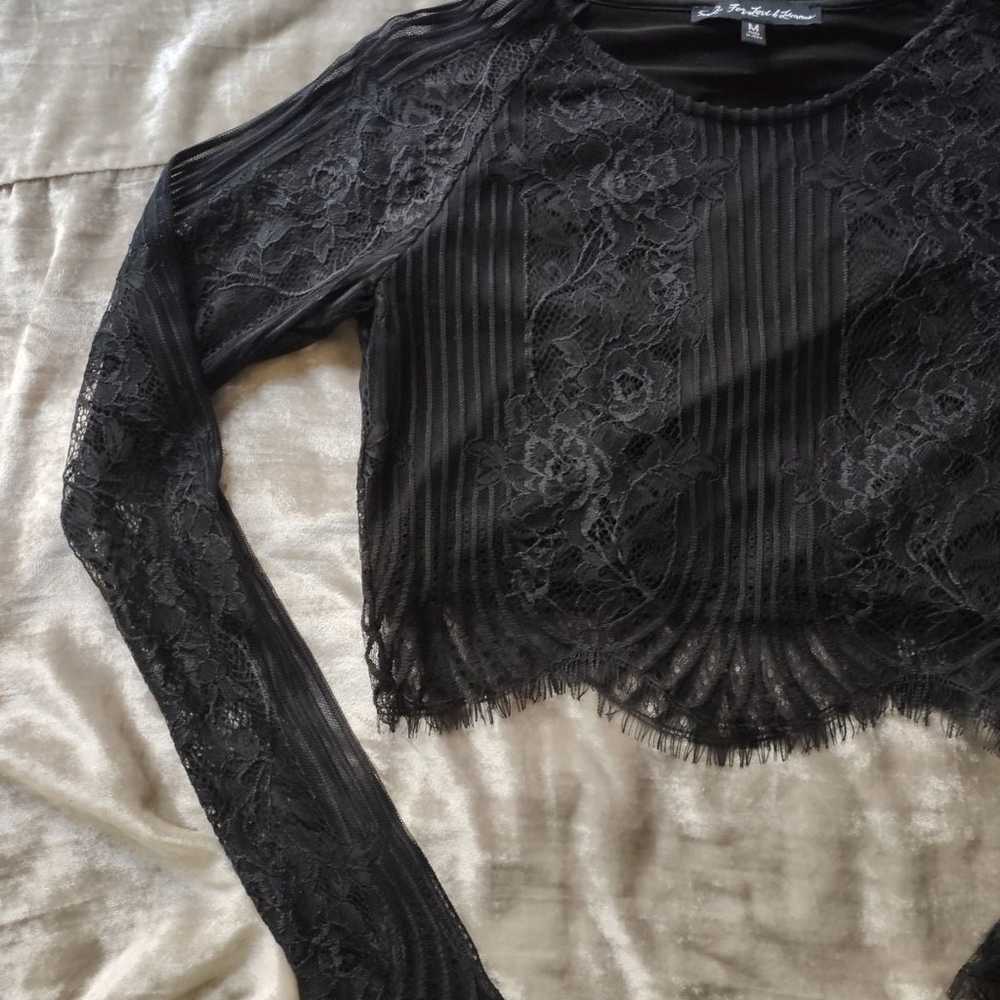 For Love and Lemons Lace Black Crop Top - image 2