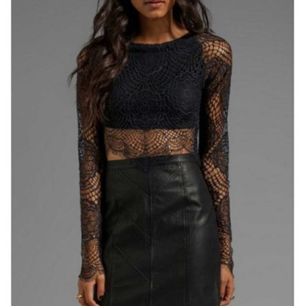 For Love and Lemons Lace Black Crop Top - image 7