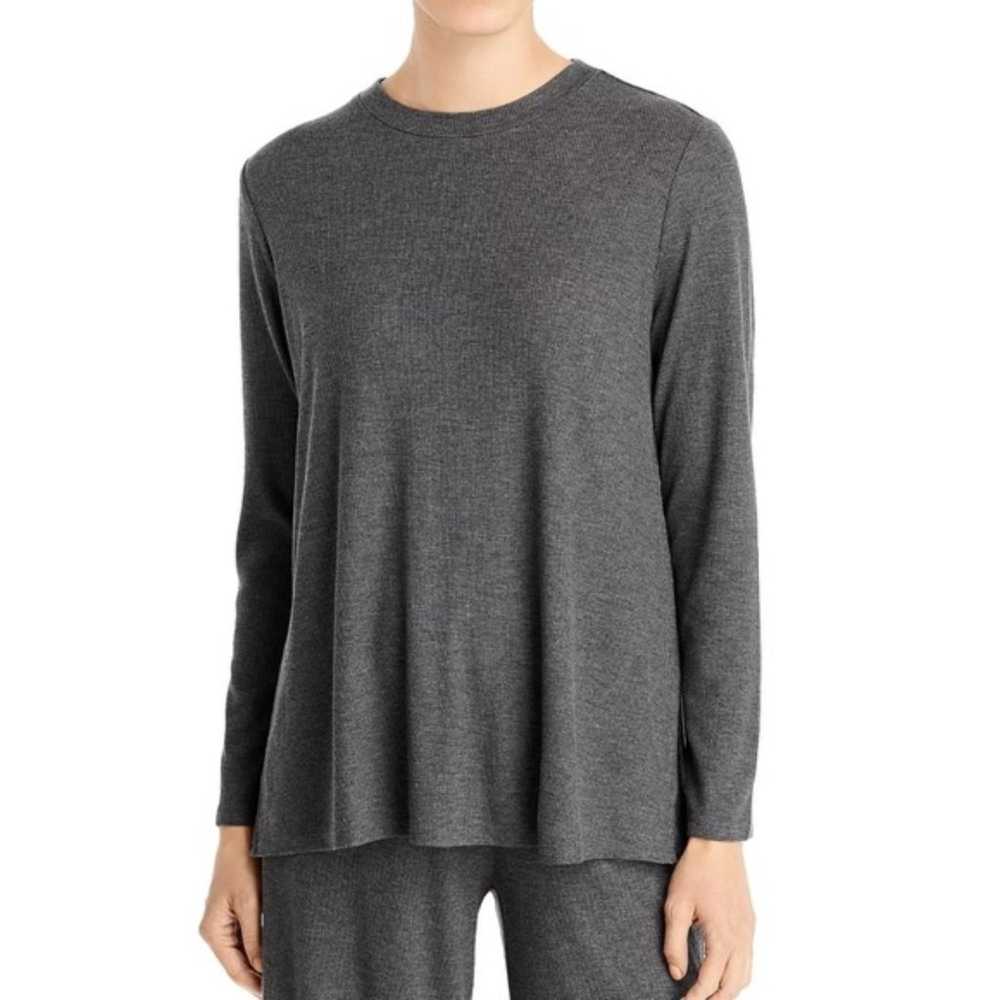 Eileen Fisher Size L Raglan Crewneck Shirt Tunic … - image 1