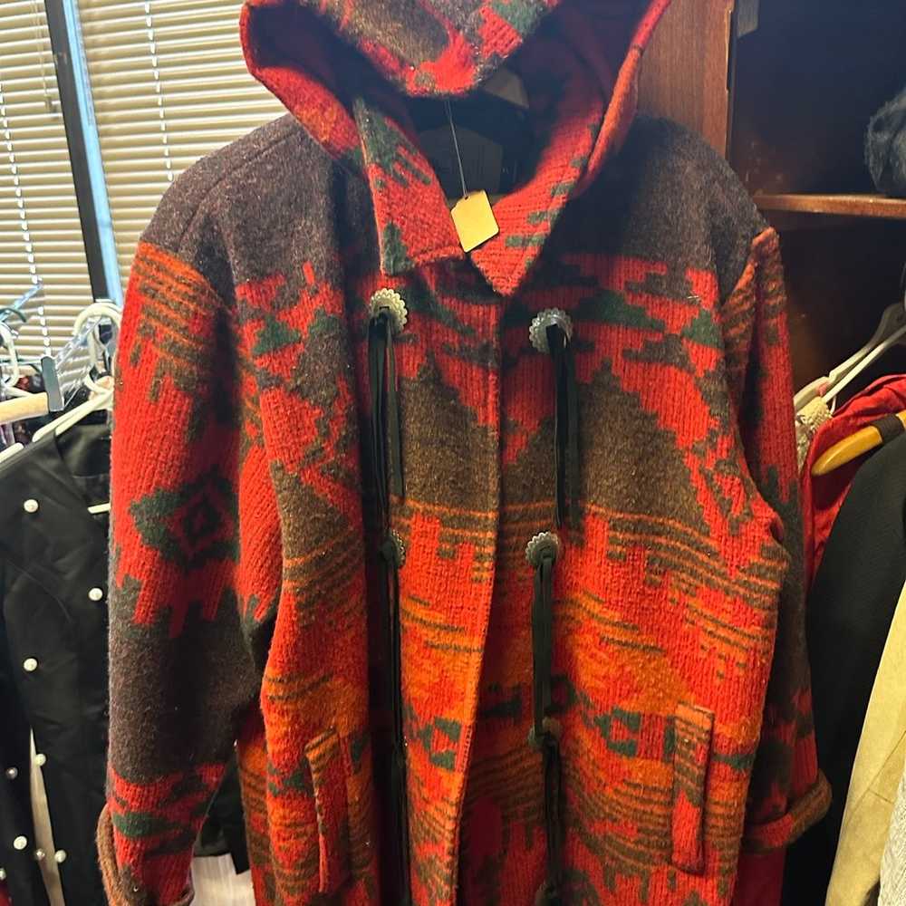 Vintage Woolrich hooded Aztek wool coat - image 2