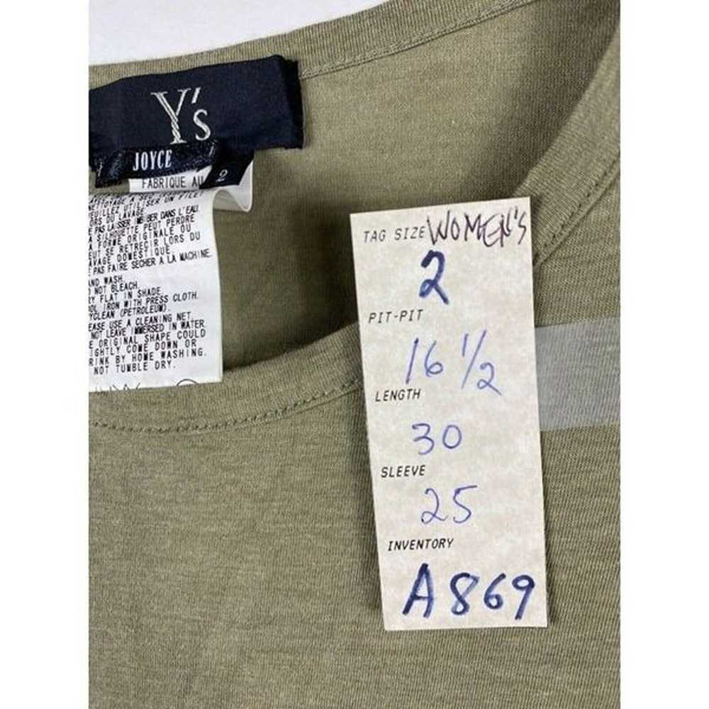 Y's Yohji Yamamoto Joyce Long Sleeve Tee Shirt Ol… - image 6