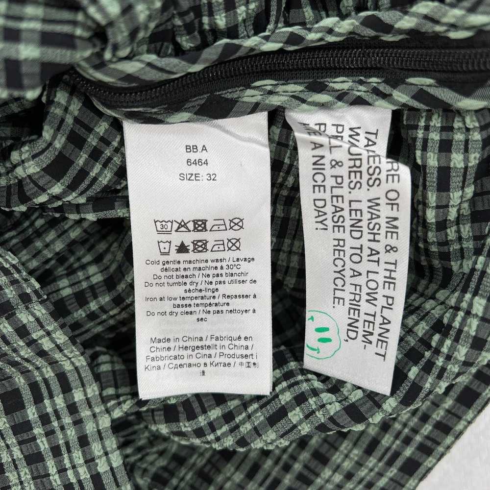 GANNI Shirt Womens XS 32 Green Black Mini Check G… - image 11