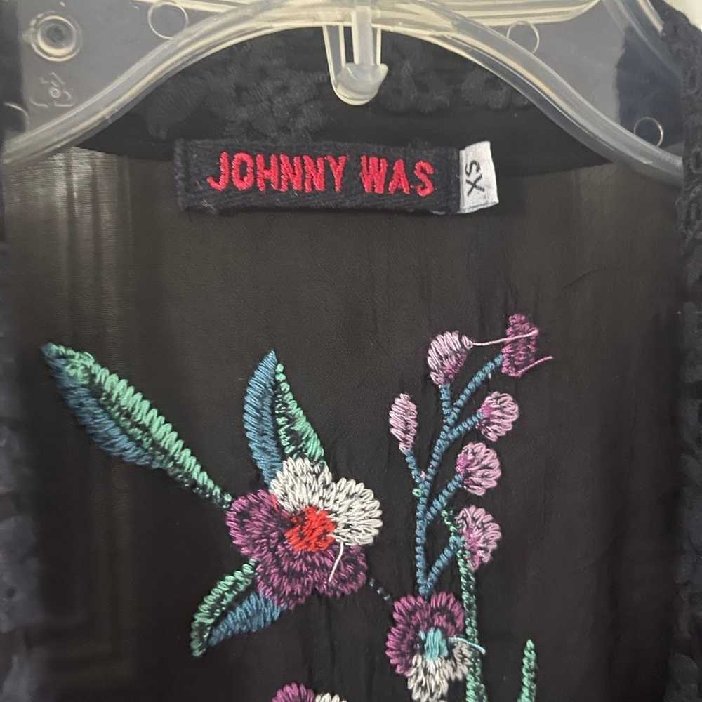Johnny Was Black Embroidered Kimono - image 3