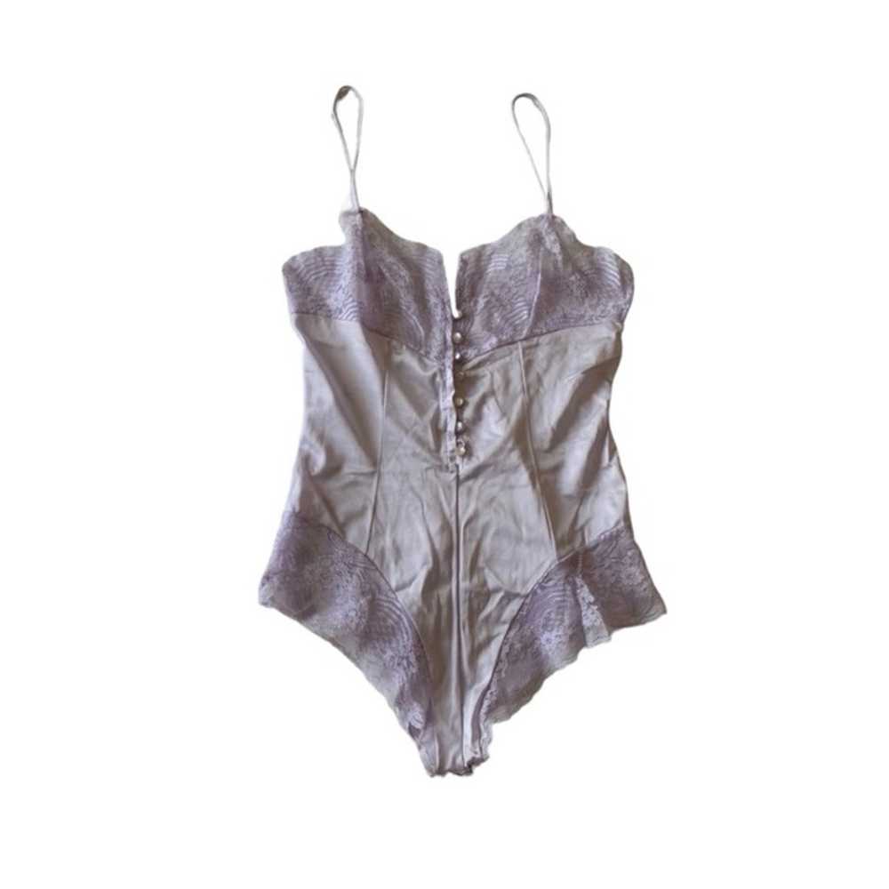 Vintage 70s Lilac Teddy Lingerie Bodysuit - image 1