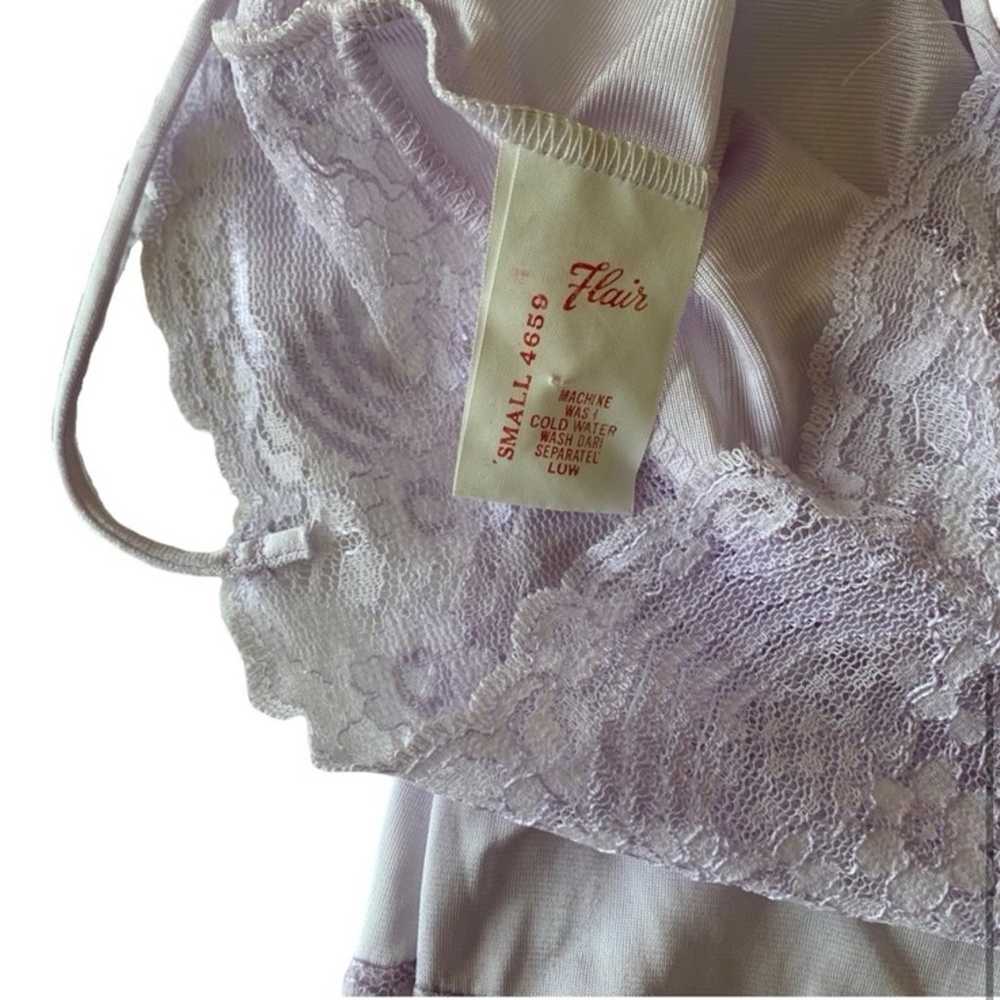 Vintage 70s Lilac Teddy Lingerie Bodysuit - image 6