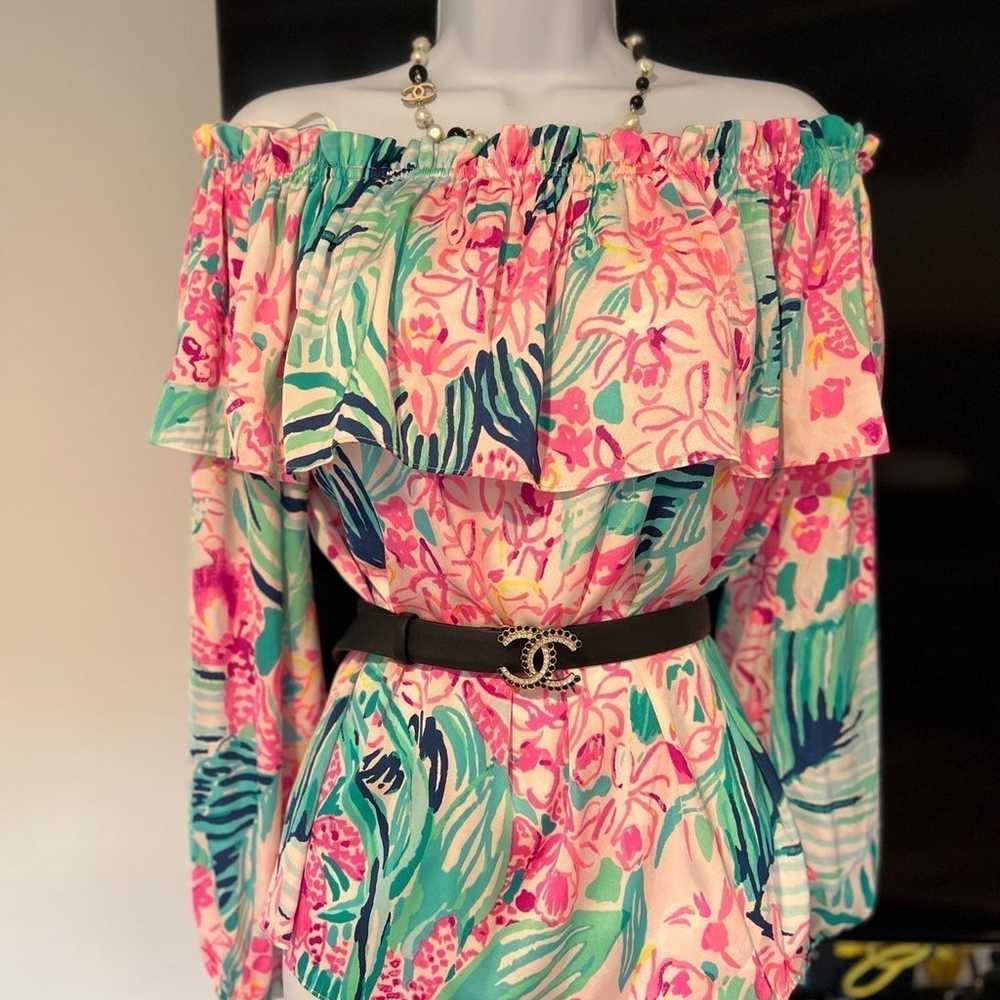 Lilly Pulitzer  off the shoulder  floral  blouse … - image 11