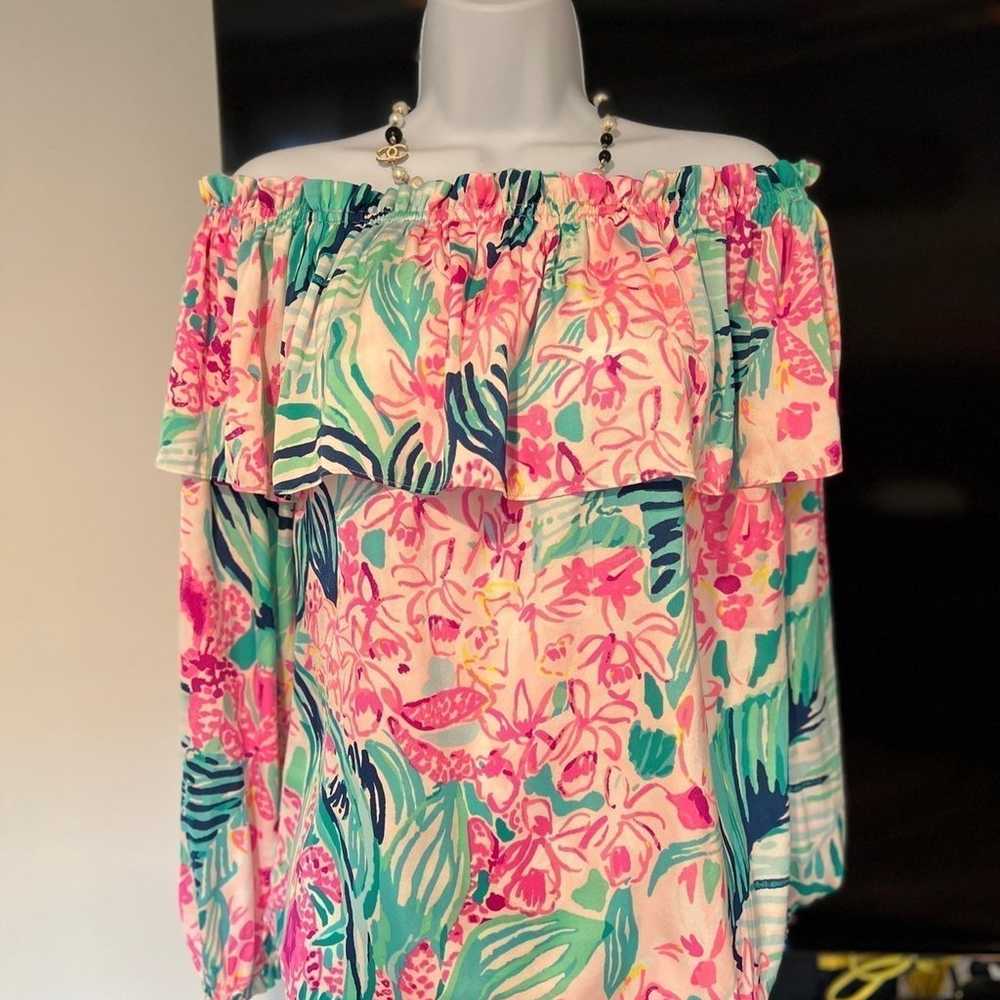 Lilly Pulitzer  off the shoulder  floral  blouse … - image 8
