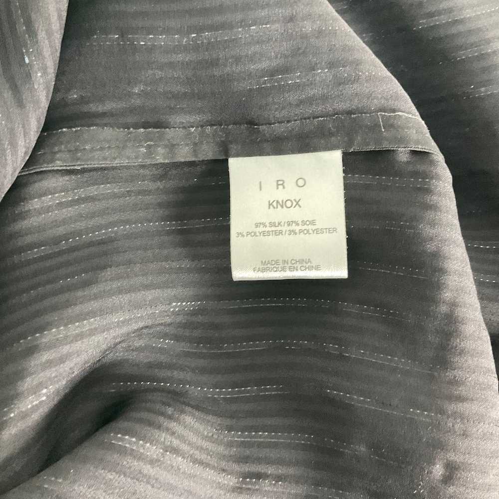 IRO Knox Metallic Stripe Silk Blouse/ Tunic, Blac… - image 10