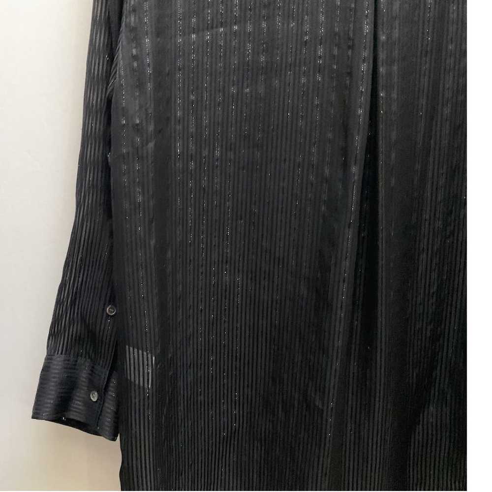 IRO Knox Metallic Stripe Silk Blouse/ Tunic, Blac… - image 8