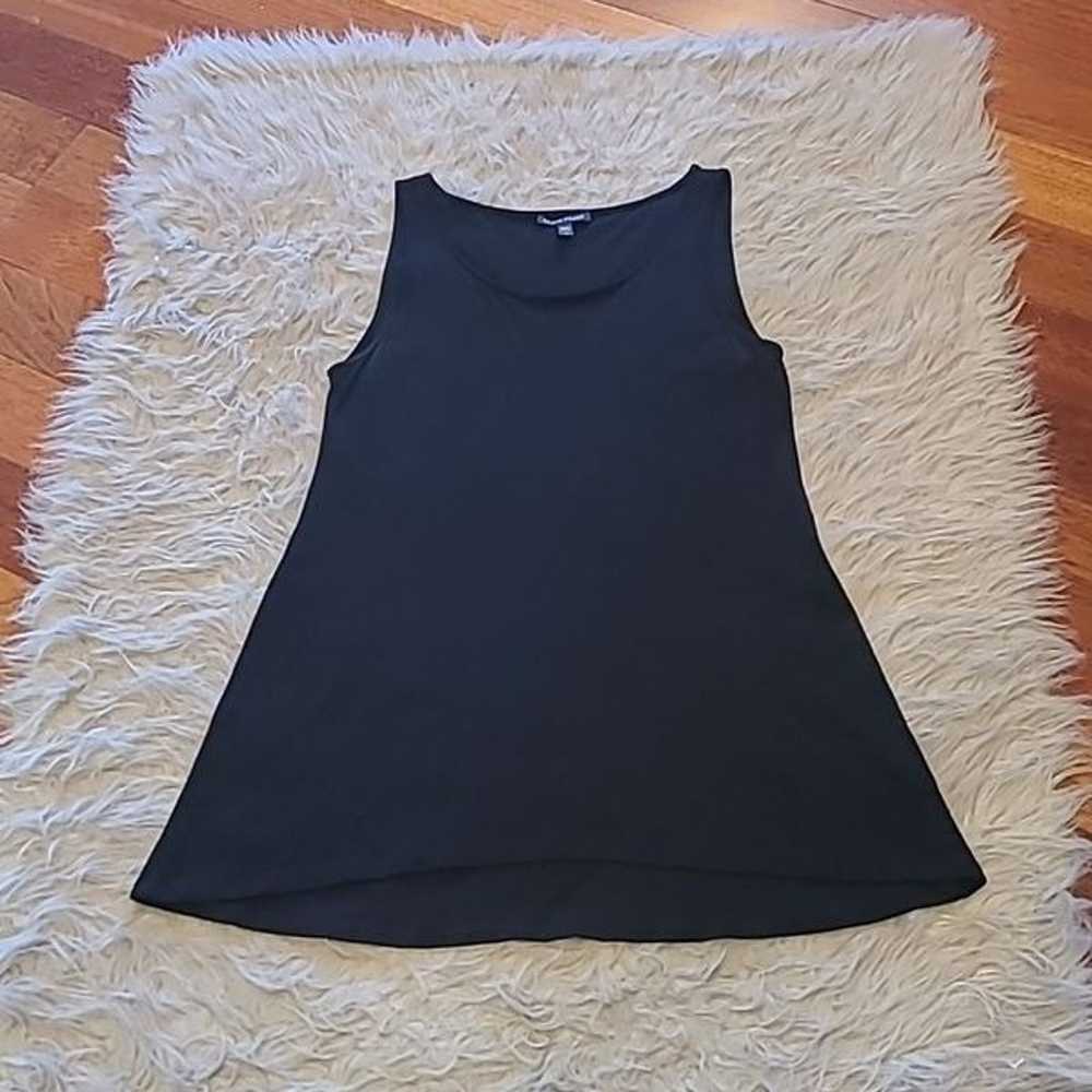 Eileen fisher womens black silk long flowy tank t… - image 1