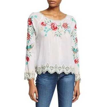 Johnny Was blouse Reena Floral Embroidered Long-Sl