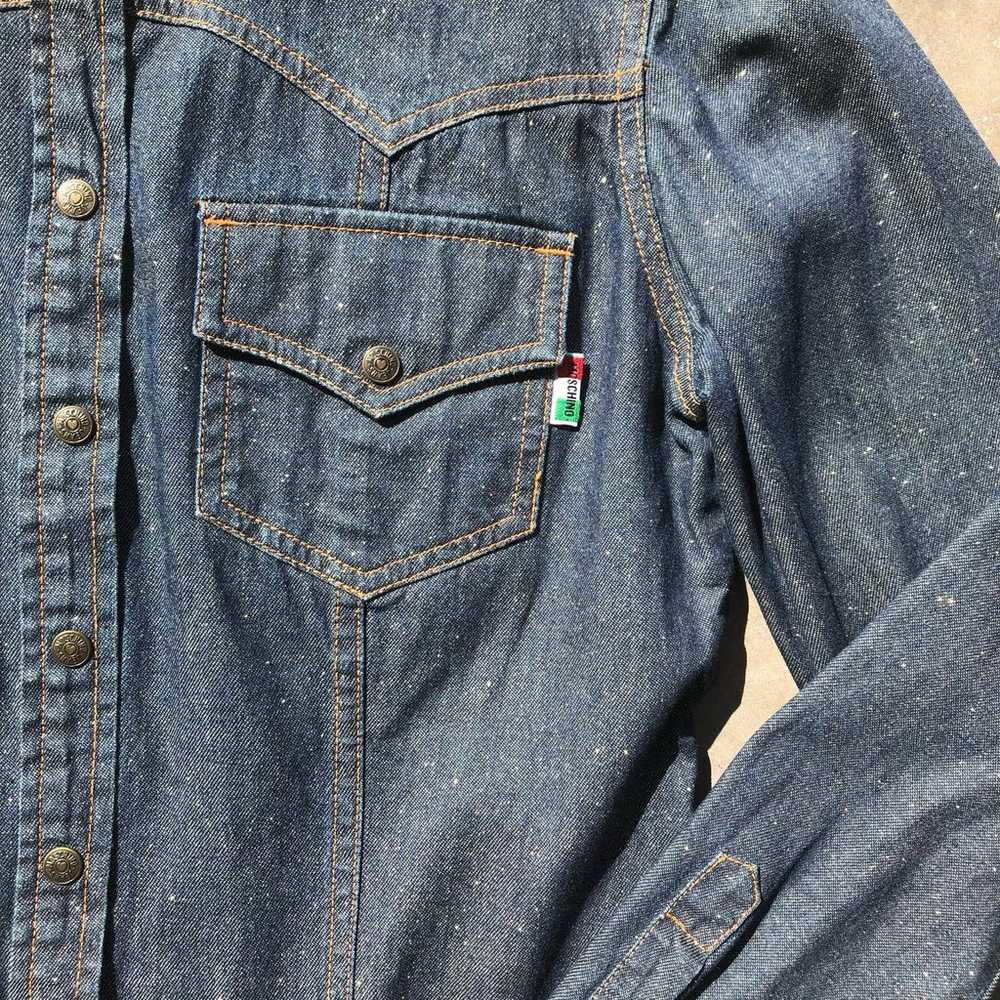 Moschino Jeans Glitter Denim Shirt Western Style … - image 2