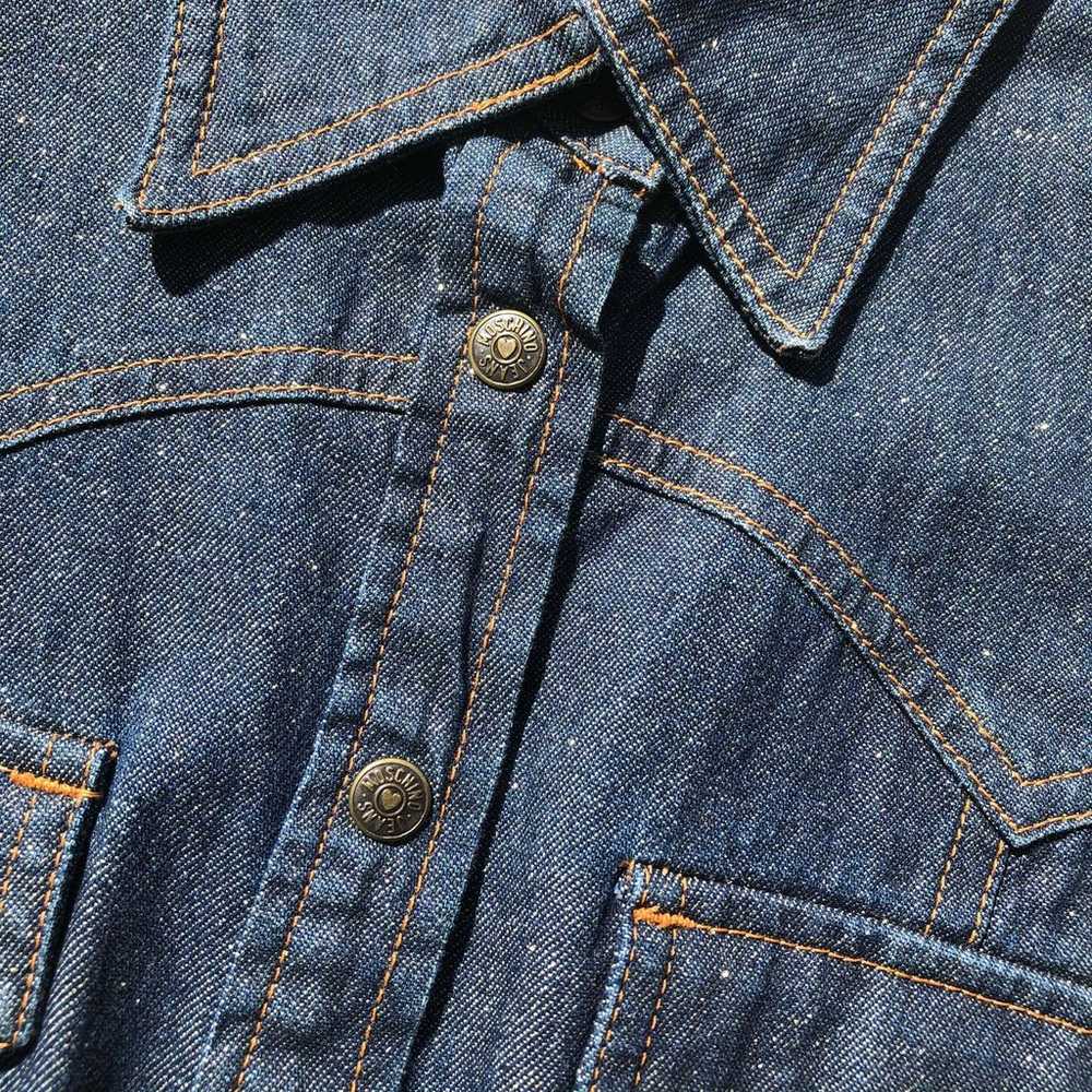 Moschino Jeans Glitter Denim Shirt Western Style … - image 4